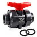 Boltigen UPVC 1-1/2" NPT Ball Valve, DN40 PVC True Union Full Flow, ASTM EPDM O-ring, 1-1/2 inch Threaded PVC Shut Off for Water System