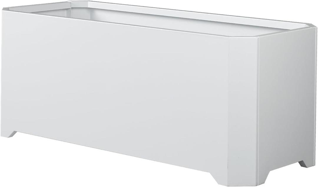 Metal Rectangular Planter Box 32"L x 15"W x 15"H Large White Planters