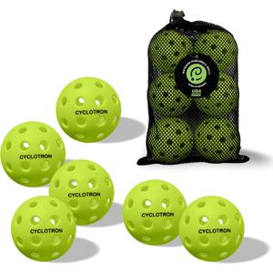 6-Pack Premium Pickleball Balls - USAP Approved, 40 Holes Outdoor/Indoor Pickle Balls with Bag, Perfectly Balanced, High Bounce True Flight, Pickle Ball for Tournament Play (Green)