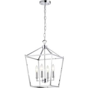 Warehouse of Tiffany Buelex Lamp Post Lantern Style Iron Chandelier - 12in - Chrome