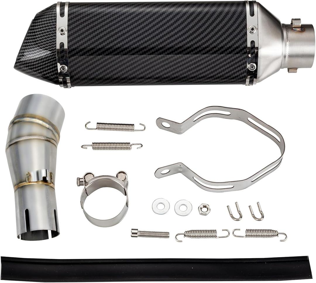 Motorcycle Muffler Mid Pipe, Muffler Adapter Connect Pipe Compatible with Kawasaki Ninja 250 Z250 Z300 2008-2017