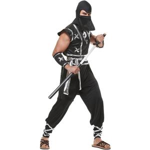 ReneeCho Ninja Costume Men Halloween Swordsman Outfit Japanese Dragon Ninja Costume Kawaler Adult (Large)