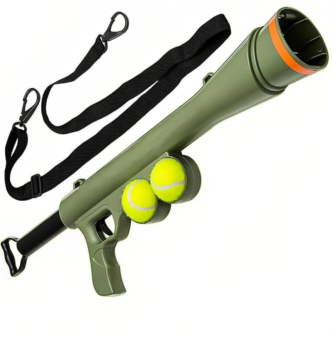 Dog Ball Thrower Launcher for Dogs,with Two 2.5 Inch Tennis Ball for All Breeds