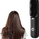 Cordless Hair Straightener Brush, 2025 New Portable Hair Straightener, Fast Heating MCH Ceramic Brush for Smooth Frizz-Free Hair, USB Rechargeable for Short Long Hair Travel Vacation Home Use (Black)