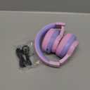 iClever BTH12 Kids Bluetooth Headphones,Colorful LED Lights,74/85dBA Safe Volume,85H Playtime,Bluetooth 5.2,Over Ear Headphones Built-in Mic for iPad/Tablet/Airplane,Blossom Pink