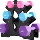 AUXSOUL 1 Pack Dumbbell Rack Stand, 3 Tier Dumbbell Bracket Free Hand Weight Tower Stand for Home Gym Organization, Holds 3/5/8 LB (Weights Not Included)