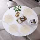 Herda Gold Placemats Set of 12, Metallic 15" Round Pressed Vinyl Table Mats, Gold Plates Chargers Dining Place Mats for Graduation Party, Birthday, Christmas, Thanksgiving, Wedding Decoration