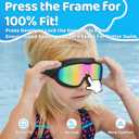 Vvinca Swim Goggles, Kids Goggles with Earplugs& Nose Clip Wide View Anti-Fog/UV Swimming Goggles for Age 3-15 Boys Girls