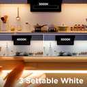 Under Cabinet Lighting Plug in 24in 1Pack AC120V 3CCT 3000/4000/5000K, Super Bright,Linkable Under Counter Lights for Kitchen, Ultra Slim LED Cabinet Light,ETL White
