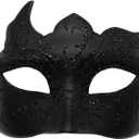 Masquerade Mask for Men Black, Halloween Venetian Adult Masquerade Masks, Mardi Gras Mask
