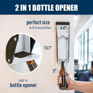 Mckay 16 Oz. Metal Can Crusher, Can Crusher Wall Mounted, Can Crushers for Recycling Wall-Mounted Smasher for Aluminum Seltzer, Soda, Beer Cans and Bottles, Gadgets for Home - White