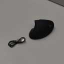 Bluetooth and 2.4G (2-in-1) Rechargeable Wireless Mouse, Ergonomic Vertical Design, 1000/1200/1600 DPI, 6 Silent Buttons, for Laptop, Computer, PC, MacBook, Chromebook-Black