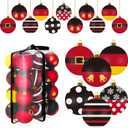 24 Pcs 2.4 Inch Christmas Tree Ball Ornaments Cartoon Hanging Ornaments Plastic Christmas Winter Balls Decor for Xmas Trees Holiday Party Favors Home Decor (Mouse)