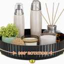 Bathroom Organizers and Storage,Rotating Makeup Organizer Tray for Perfume,Skincare,Cosmetics and Bathroom Storage,Lazy Susan Organizer,Large, Black