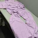 2 Piece Sets for Women Batwing Sleeve Crop Top Wide Leg Pants Set, L, pink