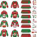 Funrous 40 Pcs Ugly Sweater Crafts Kits Winter Party Christmas Paper DIY Ornaments Tree Ugly Sweaters Hanging Ornaments for Kids Adults Xmas Sweater Party Tree Crafts DIY Supplies Decor