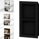 Homevacious Shower Niche 16 X 24 Inch Shower Niche Insert Tile Ready Recessed Wall Niche XPS Double Waterproof Shelf Shower Wall Bathroom Storage Box with Removable Shelf Matte Black
