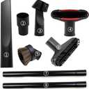 8 Pack Vacuum Attachments for Shop Vac Accessories 1 1/4" - 2 Vacuum Extension Wand, 1 1/4 inch (32 mm) & 1 3/8 inch (35 mm) Vacuum Hose Adapter, 1 1/4 inch Vacuum Cleaner Accessories Brush Kit