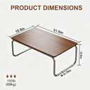 Mid-Century Modern Coffee Table, Rectangular Wood Coffee Table with U-Shaped Stainless Steel Legs, Minimalist Accent Table for Living Room, Bedroom, Office, Easy Assembly, Walnut 32"