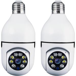 Security Camera, Two Way Talk 1080P HD Video WiFi Smart Camera, Indoor Outdoor Night Vision 360 Degree Motion Detection with SD Card (Pack of 2)