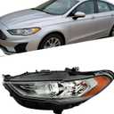 Silscvtt Headlights Front Head Lamps Replacement for Fusion 2017-2019 Halogen DRL Projector Headlights Left Side (Driver Side)