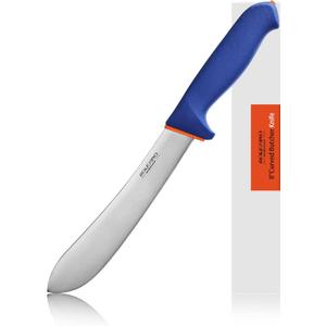 8 inch Professional Butcher Meat Knife W/Non-Slip Softgrip, Commerical-Grade Butcher Tool For Meat Cutting Trimming Deboning, Ideal For Butcher, Home Kitchen, X50CrMoV15 German Steel