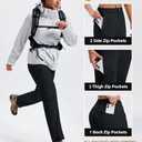 MoFiz Women's Hiking Cargo Pants Lightweight Quick Dry UPF 50 Water Resistant Fishing Camping Travel Pant with 5 Pockets Black XS