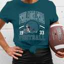 MNLYBABY Football Shirt for Women Game Day T-Shirt Football Fans Season Short Sleeve Tee Tops (Large, Green)