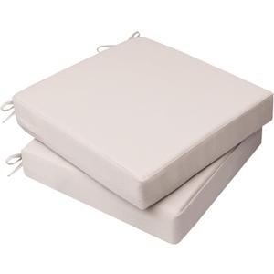 AAAAAcessories Outdoor Seat Cushions for Chairs, Waterproof, Fade-Resistant, 20" x 18" x 3", Patio Furniture Replacement Cushions, Set of 2, Sandstone Beige