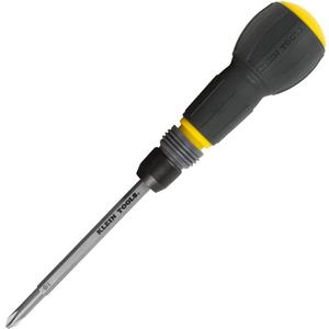 Klein Tools 32960A Fastbit Tru-Grip Screwdriver, Ball-Style Handle with Quick-Release Collar, #2 Phillips and 6 mm Slotted Double-Ended Bit, 1/4-Inch Bit Compatible