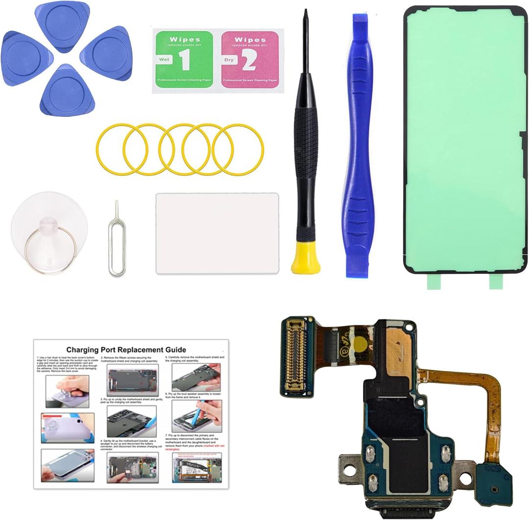 for Galaxy Note 9 USB Charging Board Port Replacement, Type C Dock Board Connector for Samsung Galaxy Note 9 with Tools & Instruction