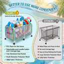 280 Gallon 69" Pool Storage Bin XXL Extra Large Swimming Pool Float Storage Bin, Pool Noodles Holder, Toys, Floats, Balls and Floats Equipment Mesh Rolling Bin for Garden Lawn, 69" Lx32 Wx35 H