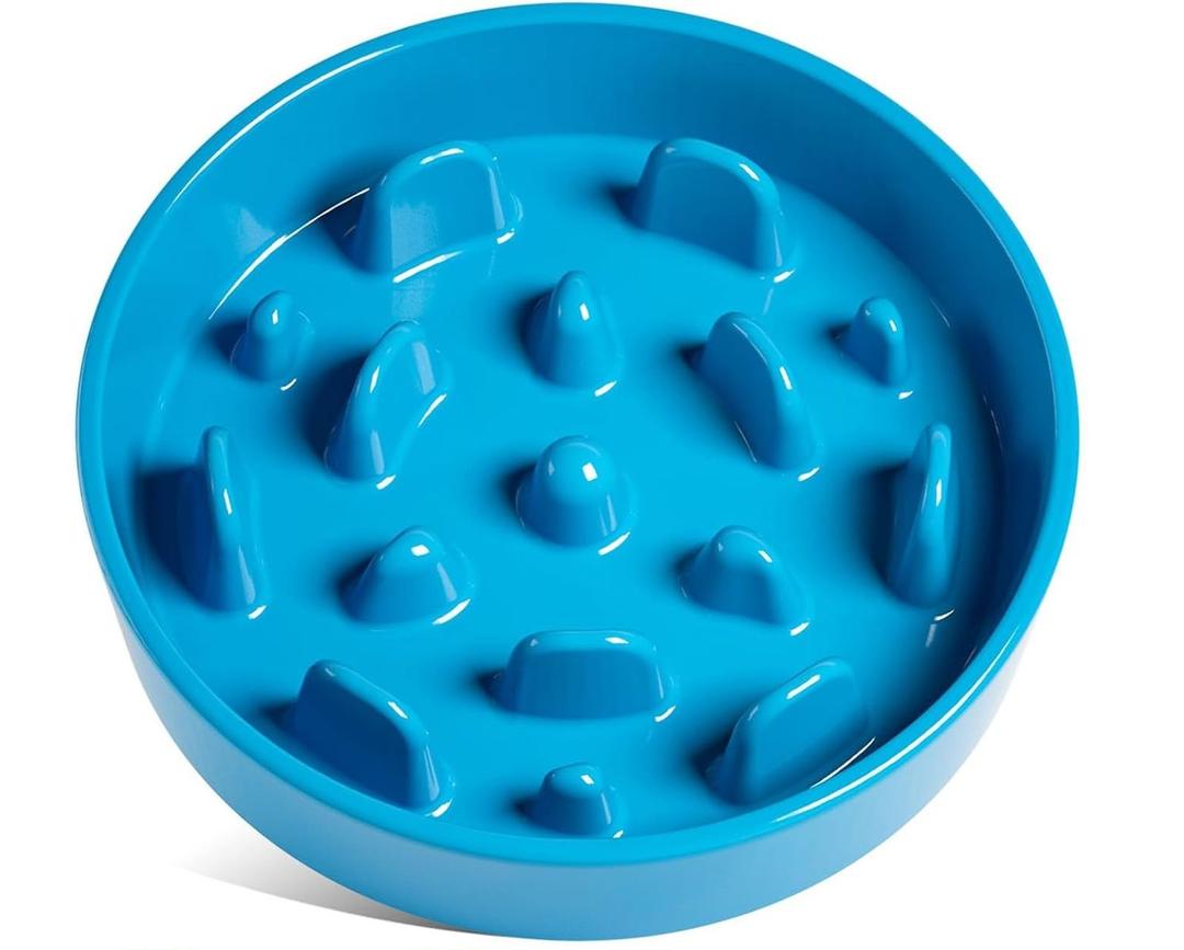 LE TAUCI Dog Bowls Slow Feeder Ceramic, 1.5 Cup Slow Feeding Bowl for Small and Medium Breed, Puzzle Dog Food Bowl for Fast Eater, Vortex Blue