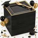 WDF 200PCS Black and Gold Plastic Dessert Plates with Plastic Forks -6 100 Square Disposable Appetizer Plates Small Plate Cake Plate with Gold Rim for Wedding/Party/Birthday/Graduation