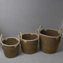 Seagrass Planter Basket Set 3 Pcs 8x9, 9x10, 10x12