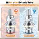 Enhon 2 Pack Ceramic Disc Cartridge Compatible with 910-9000, Compatible with Price Pfister Hot & Cold Ceramic Valve, For Use on Two Handle Faucets, 12 Point Broach