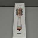 Plavogue Dual Voltage Blow Dryer Brush for European Travel,110V-240V Hot Air Brush with Volumizer, Negative Ionic Anti-Frizz - Styling Brush with Ceramic Coating for Long/Mid Hair Types, Oval Shape (White Gold)