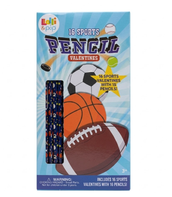 Lolli & Pip Sports Pencil Valentines Day Cards, 16 ct, 2 Pack
