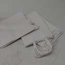 Toovip 100 Pack 5.25x3.25x8.25 Inch Small White Kraft Paper Bags with Handles Bulk, Gift Wrap Bags for Favor Grocery Retail Party Birthday Shopping Business Goody Craft Sacks Merchandise Take Out Cub