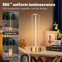 Cordless Portable LED Table Lamp Rechargeable Battery Operated Desk Lamp with Touch Sensor, Three-Level Dimmable Suitable for Bars/Cafes/Restaurants/Bedrooms/Camping Sites. (Gold)