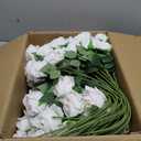 InnoGear 100 Pcs White Roses Artificial Flowers, Fake Velvet Silk Rose Bulk Faux Flower for Decoration DIY Wedding Centerpieces Proposal Bridal Bouquets Shower Party Home Floral Decor (100, White)