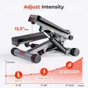 Sunny Health & Fitness Mini Steppers for Exercise at Home, Stair Step Workout Machine with Resistance Bands, Full Body Cardio Equipment, Optional Free SunnyFit App Connection Smart Stepper
