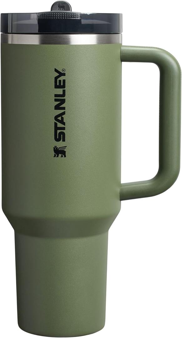 STANLEY Quencher ProTour Flip Straw Tumbler with Leakproof Lid | Built-In Straw & Handle | Cupholder Compatible for Travel | Insulated Stainless Steel Cup | BPA-Free (40 Ounces, Dried Pine VRT)