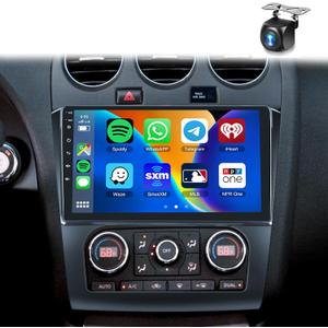 2+64G for Nissan Altima 2008-2012 Auto A/C Android Car Radio Stereo, Wireless Carplay Android Auto 9 inch Touch Screen Bluetooth Car Audio Receiver Support GPS WiFi Backup Camera FM/RDS SWC