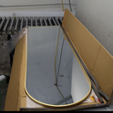 Floor Mirror, 58 "x 19" Full Length Mirror Wall Mirrors Hanging or Leaning Arched-Top Full Body Mirrors with Stand for Bedroom, Dressing Room, Gold