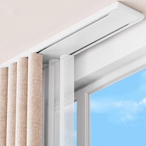 Double Row Curtain Track Ceiling Mounted, Silent Heavy Duty Curtain Track System, Sliding Rails for Curtains, Room Divider for Bedroom Living Room Hospital (Track Ships in Sections with Connectors)