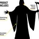 Morph Grim Reaper Costume For Men - Adult Grim Reaper Robe - Spooky Halloween Outfit - Dark Cloak For Parties (Black)