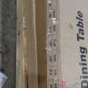 Lirago Modern Black Solid Wood 67 in. Pedestal Dining Table Seats 6