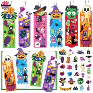Letapapa Halloween Crafts for Kids, 24 Pack Bookmarks DIY Crafts for Kid, Halloween Party Favors Trick or Treating, Goodie Bag Gifts Toys, Classroom Prizes for Kids Art Activities
