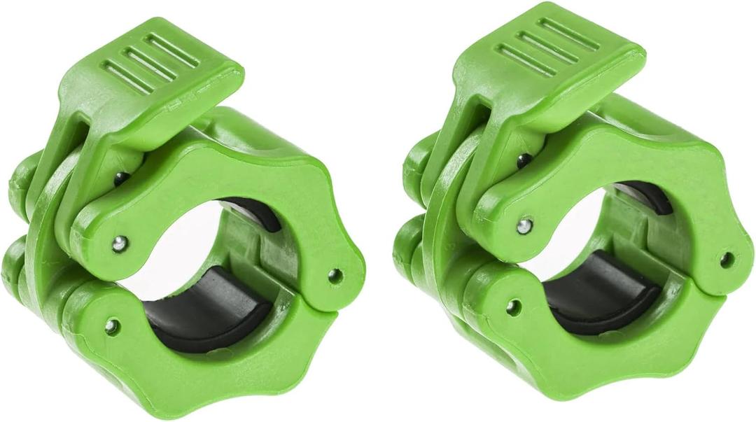 Barbell Clamps 1 inch, Exercise Collars 1"(25mm) Quick Release Pair of Locking Collar Clips for Workout Weightlifting Fitness Training (Green)